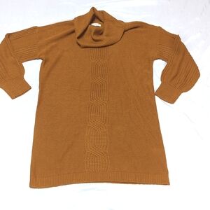 Autumn Fall Cowl Neck Golden Tunic Sweater from Full Circle Trends 2X